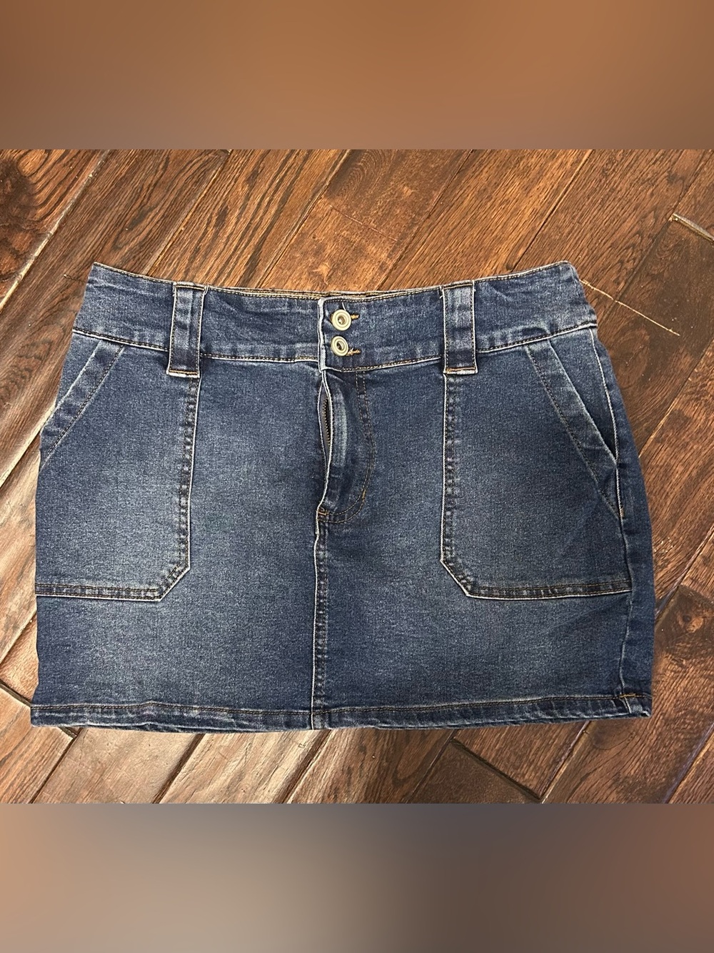 Celebrity Pink Blue Denim Mini Skirt